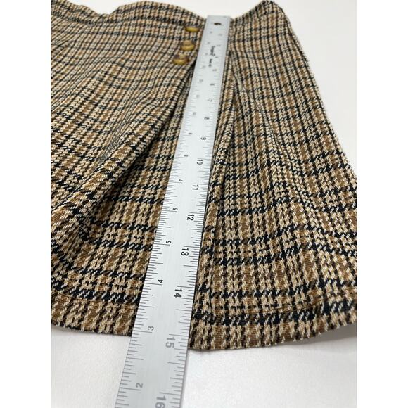 Knitworks Plaid Pattern High Waisted Pleated Mini Skirt Yellow Junior Size XL/16 - Picture 5 of 6